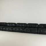 Camaleonda Sofa in Black Leather by Mario Bellini for C&B Italia 1960s