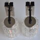 Pair of iron, chromed metal and glass years 50 / 60