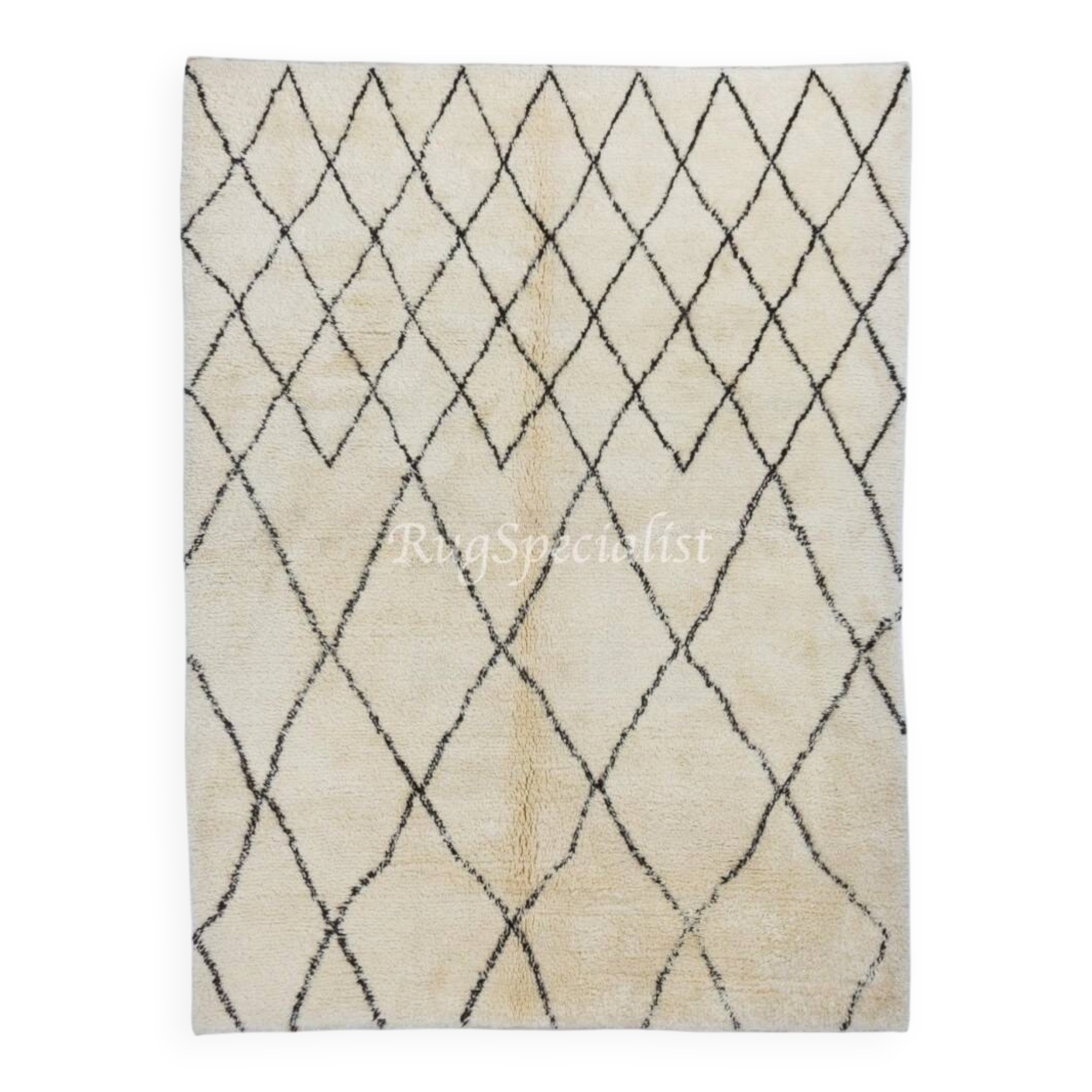 Contemporary Moroccan Rug Made of Natural Wool, Diamond Design Tulu Carpet