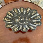 Empty basket pocket Napoleon III wood inlaid with mother-of-pearl.