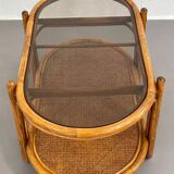 Vintage roasttan coffee table and glass top