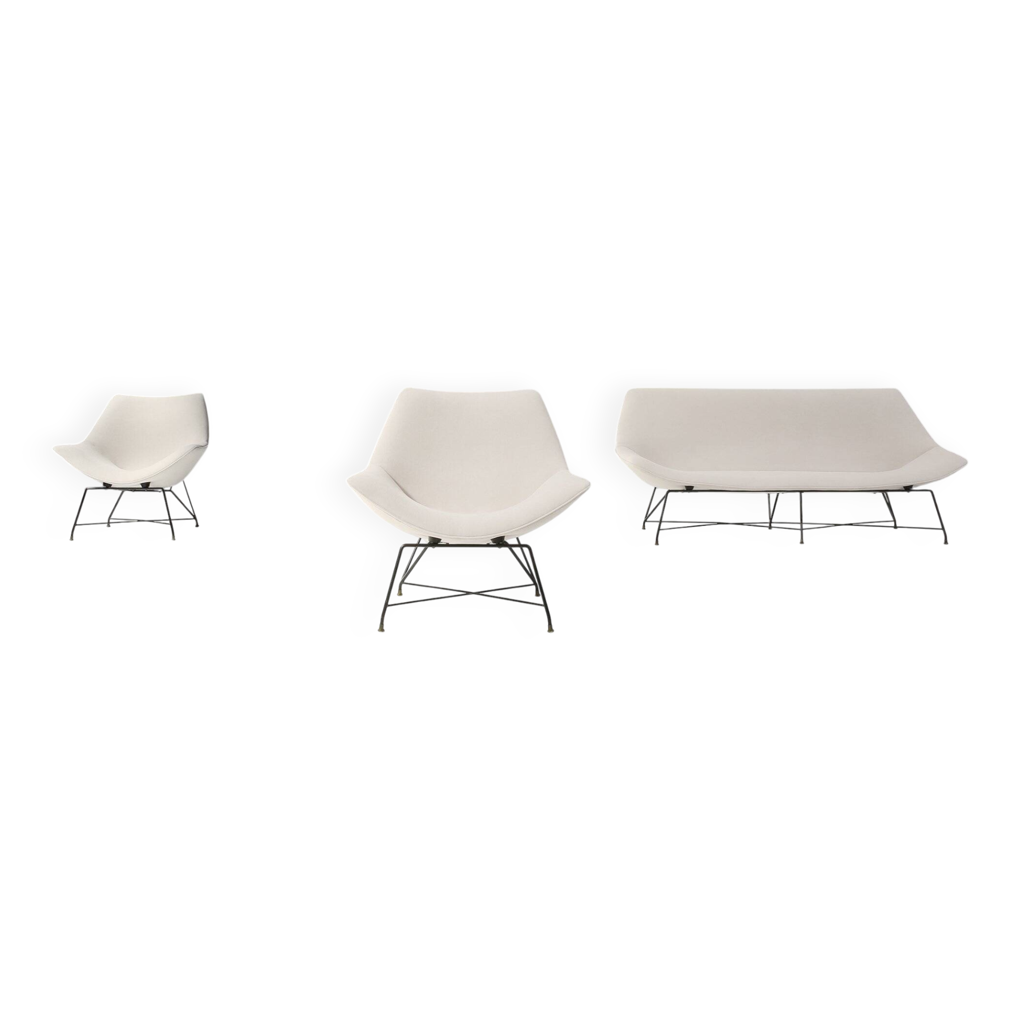Cosmos Living Room Set of 3 by Augusto Bozzi for Saporiti, Italy, 1954