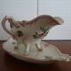 Old earthenware gravy boat KG Lunéville flower pattern - 30.5 cm