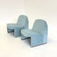 Anonima Castelli Alky armchair in baby blue velvet