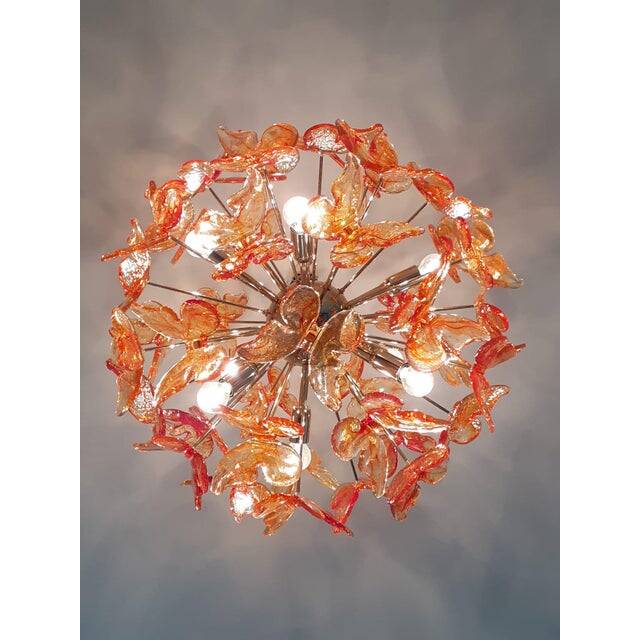Italian Handmade Butterfly Sputnik Murano Style Glass Chandelier