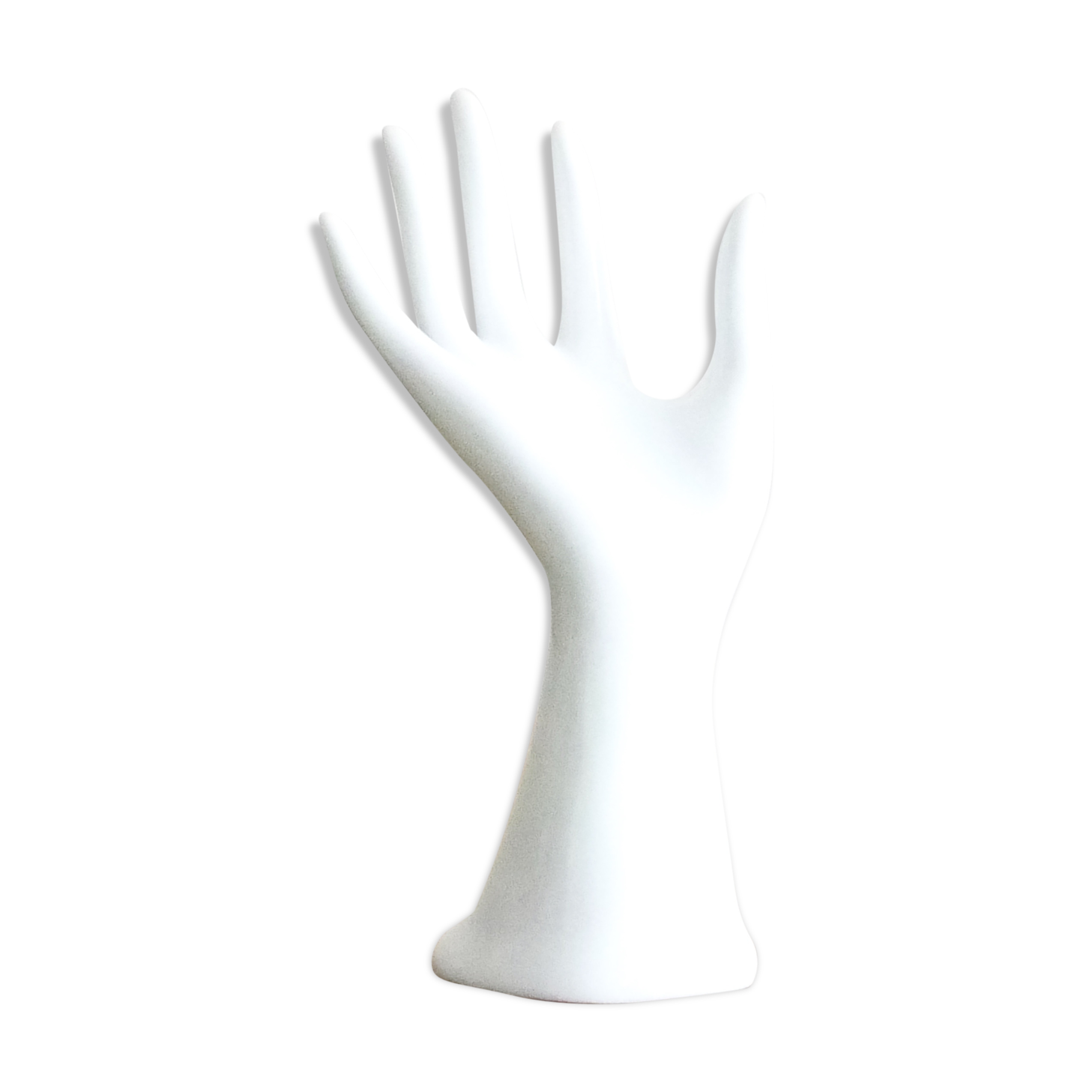 Hand ring in white porcelain, early 1970s