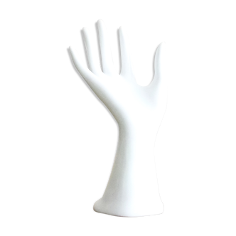 Hand ring in white porcelain, early 1970s