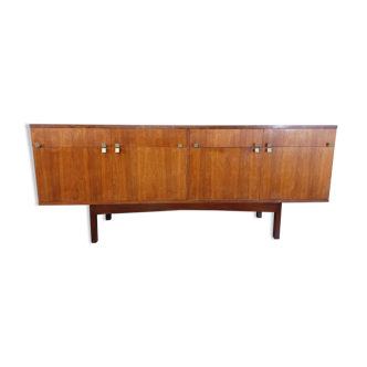 Vintage Scandinavian style row in rosewood and brass from the 60s