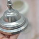 Old carica pharmacy apothecary pot with lid and tin foot