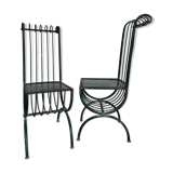 Set of 2 old chairs of square 1900