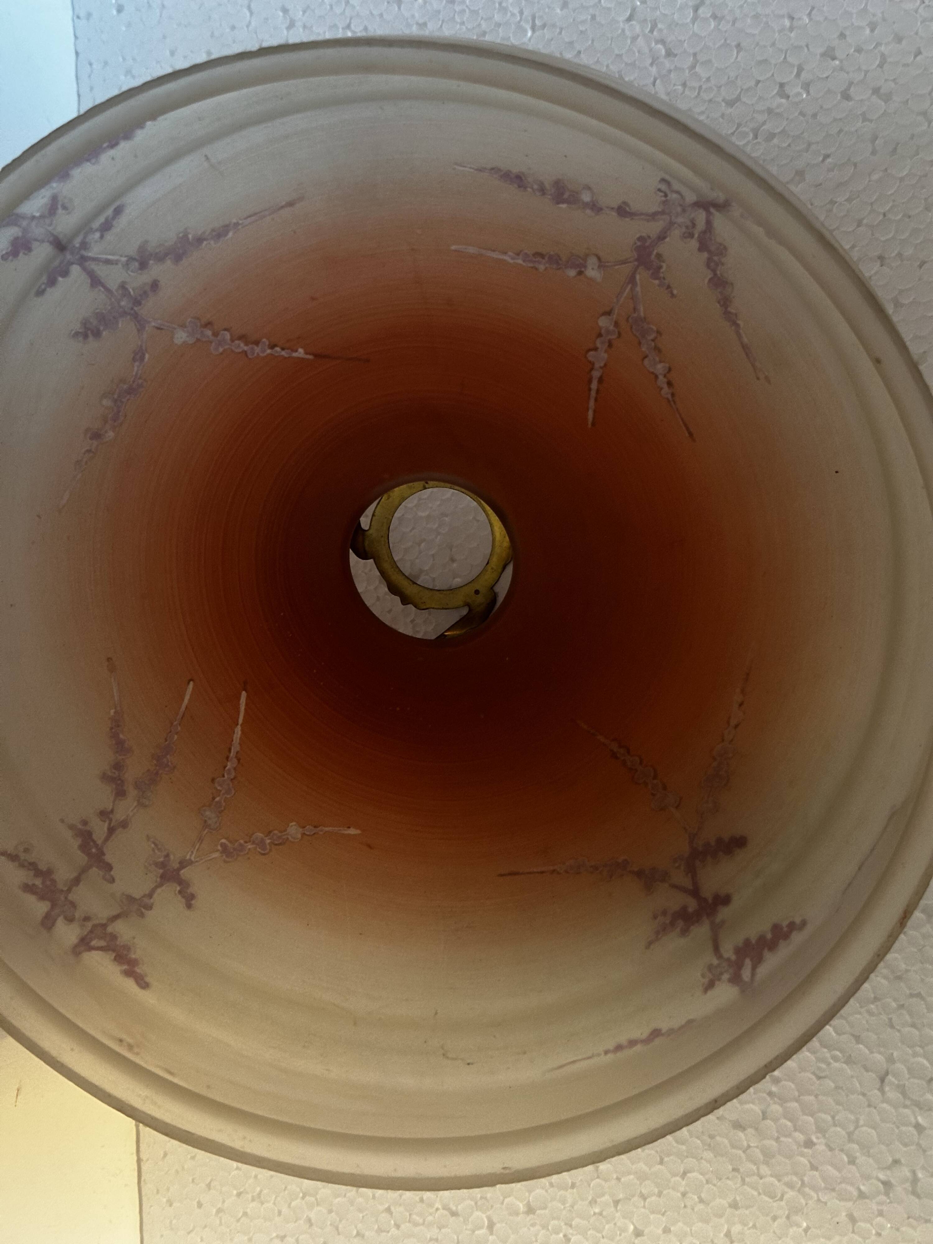 Vintage frosted glass ceiling light - 1950s