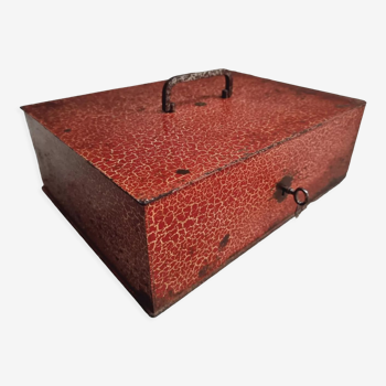 Coffre-fort antique 27 x 35 cm rouge