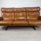Scandinavian fawn leather sofa