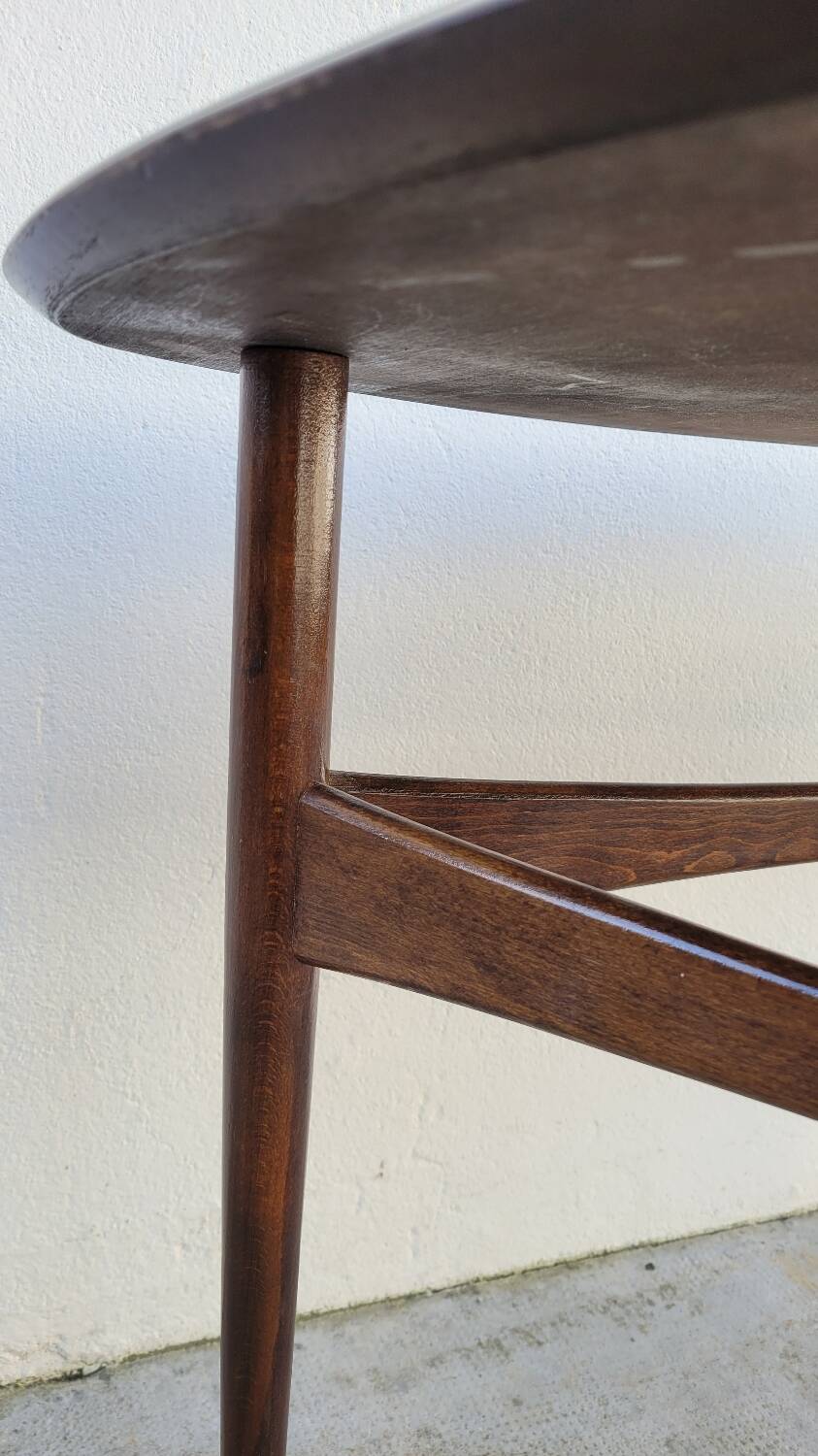 1960s Scandinavian tripod coffee table in teak