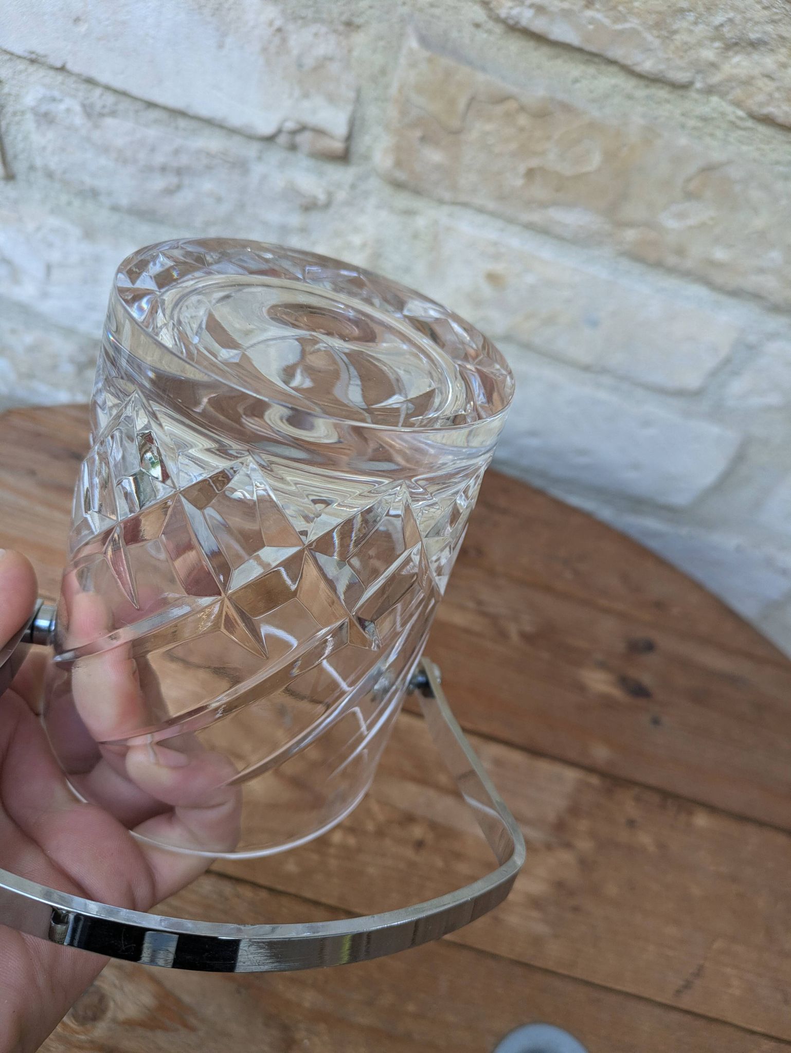 Seau à glaçons en cristal de Sèvres signé