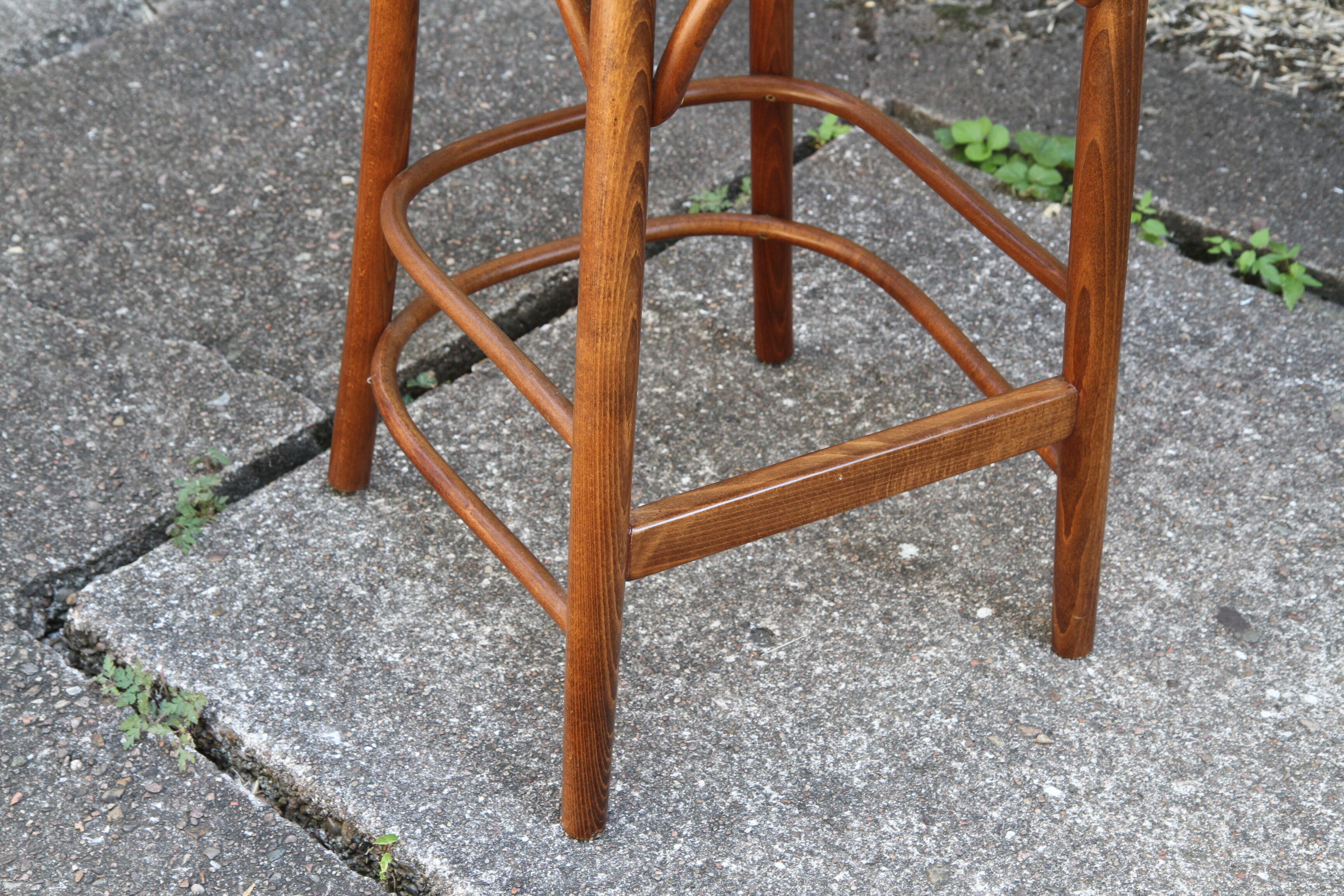 High curved wooden bar chair