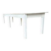 XL vintage dining table in white wood / dining room table