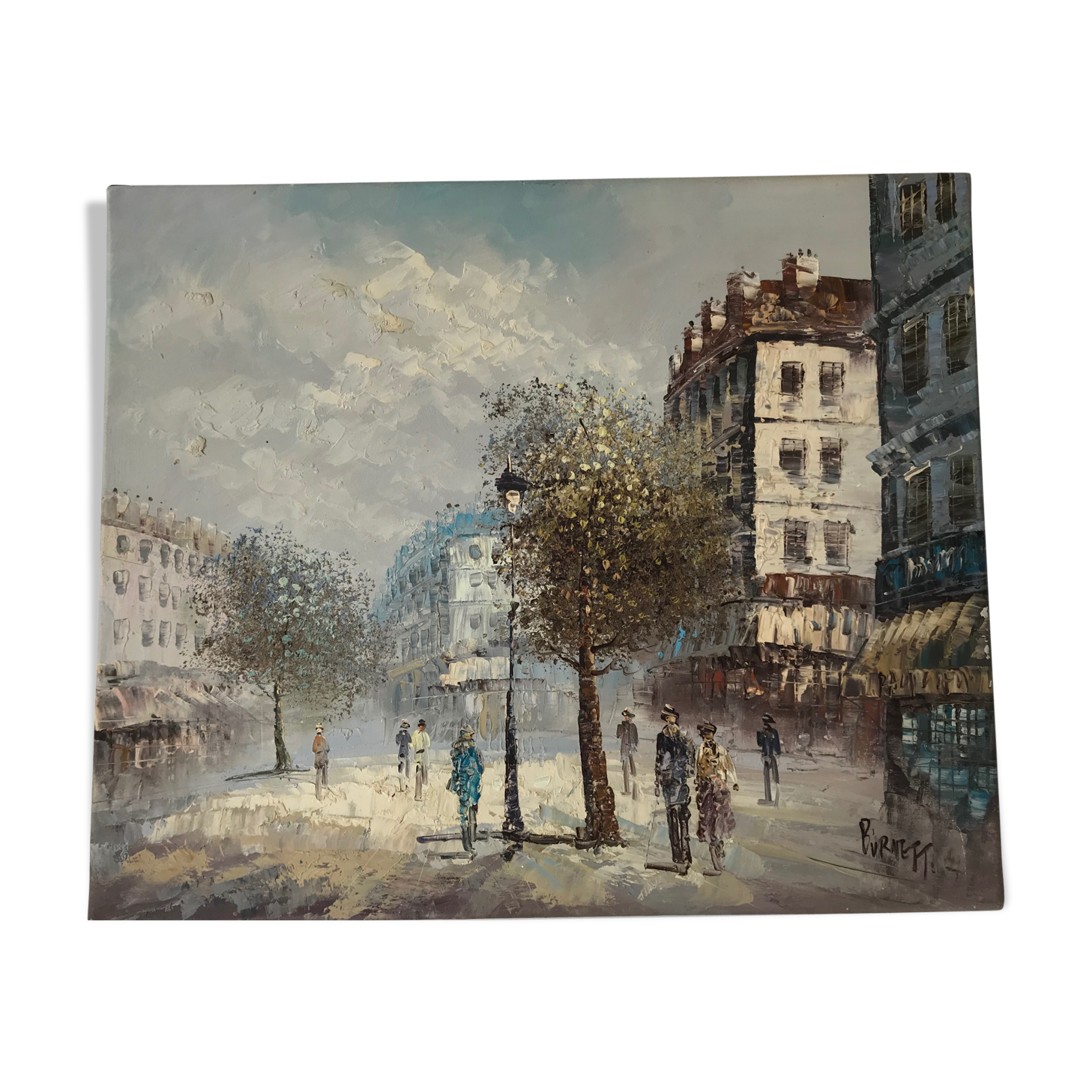 Table oil on canvas signed Burnett