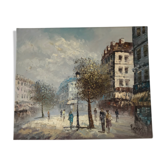 Table oil on canvas signed Burnett