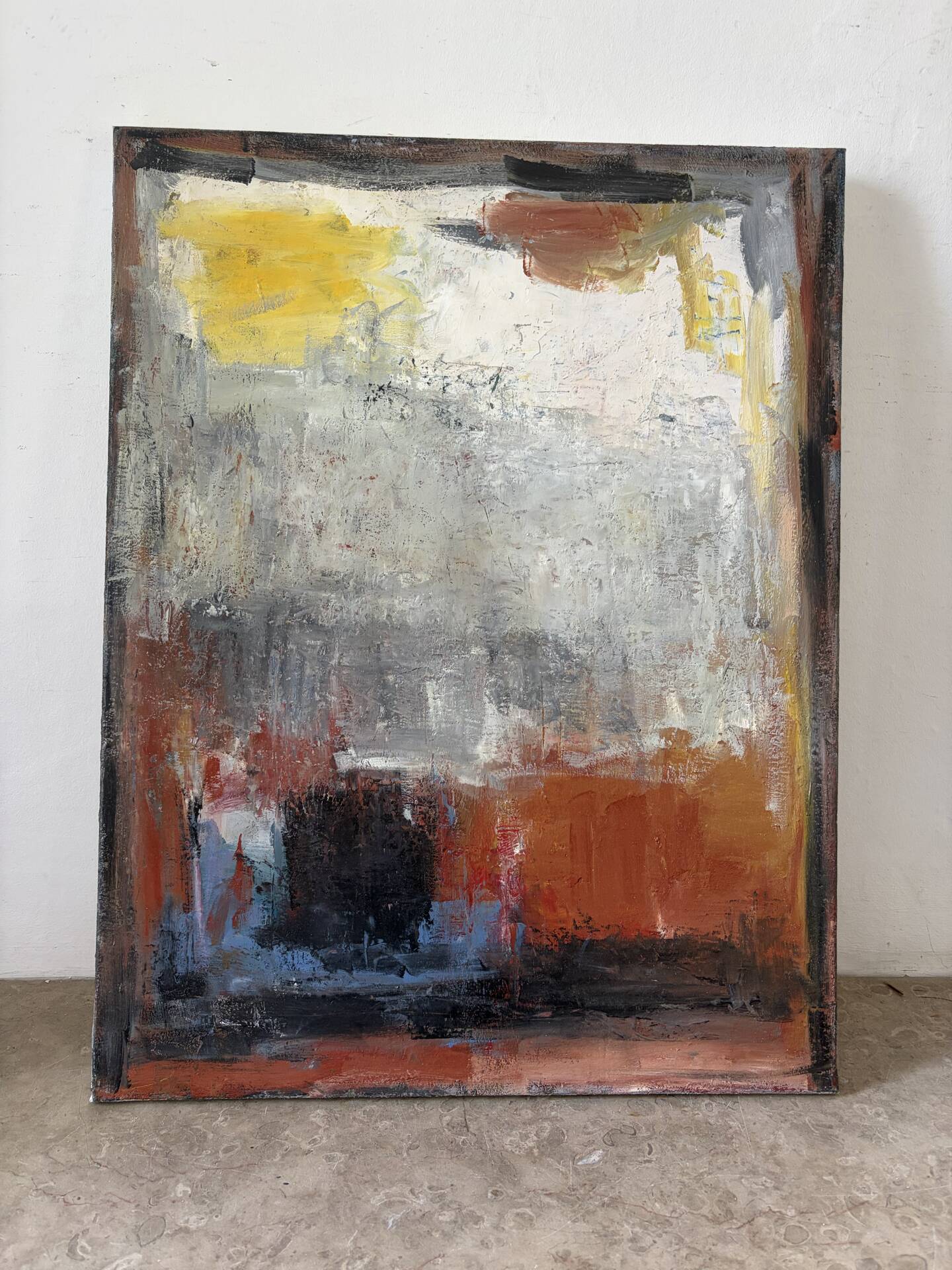 Abstract composition, oil on canvas signed Claude Bellanger.