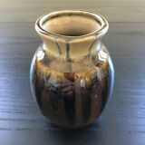 Brown and black flamed vase
