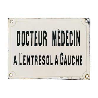 Plaque émaillée bombée docteur