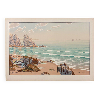 Lithograph by Henri Rivière La Mer