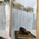 Golden rectangular mirror - 171x127cm