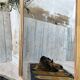 Golden rectangular mirror - 171x127cm