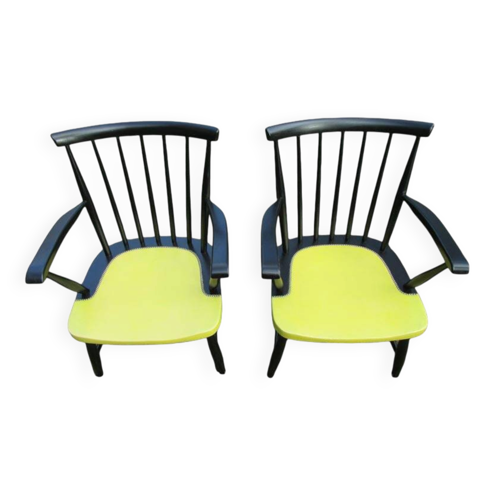 Set of 2 spindle back armchairs, Tapiovaara , Yngve Ekstrom style