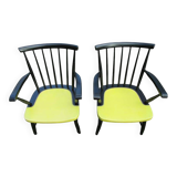 Set of 2 spindle back armchairs, Tapiovaara , Yngve Ekstrom style