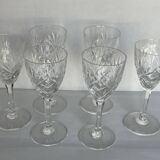 6 Saint Louis crystal white wine glasses