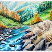 LOUIS DEL BIANCO born 1925 oil painting on canvas signed 73 x 100cm