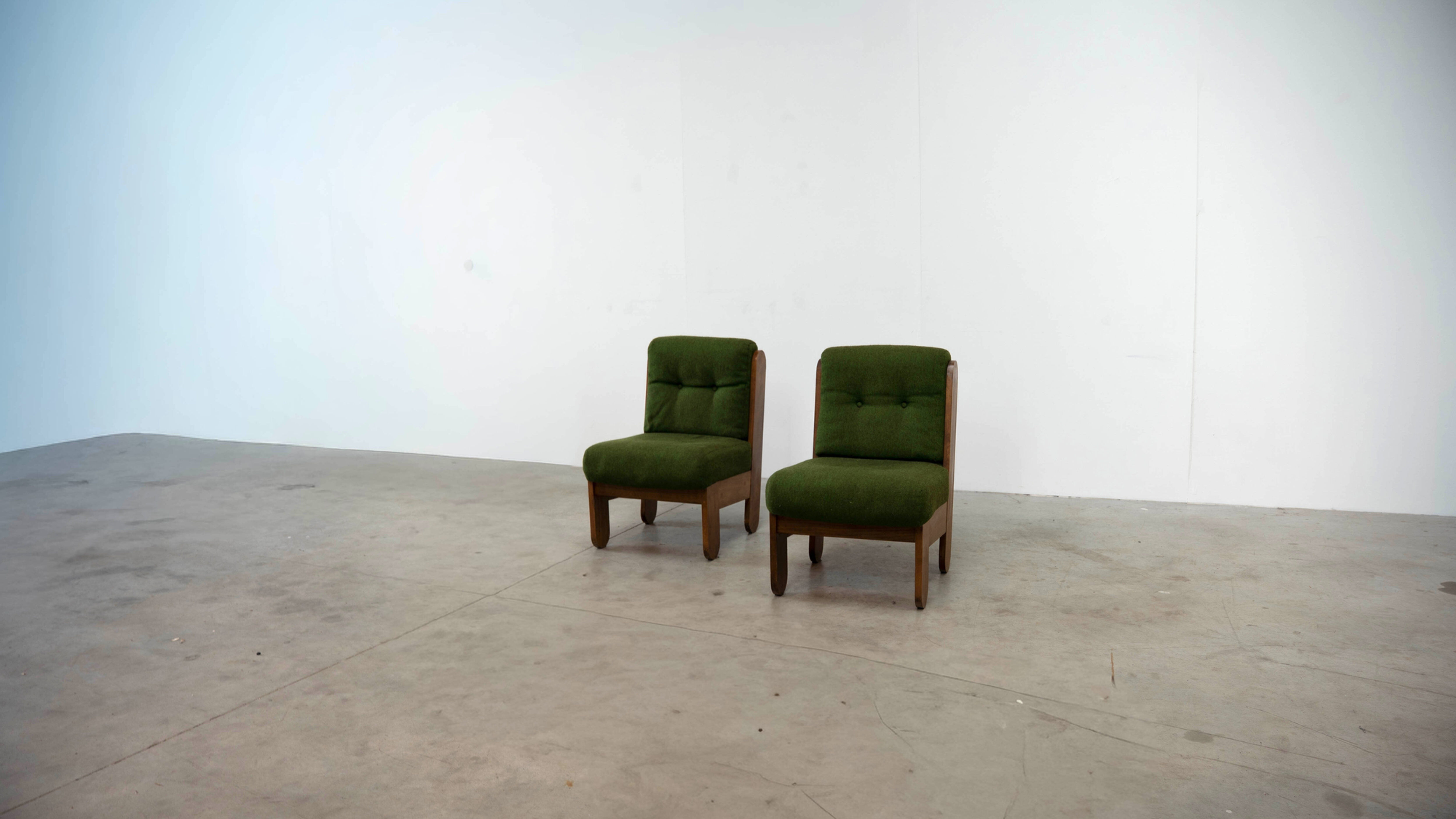 Ensemble de 2 fauteuils lounge verts français