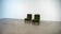 Set of two French green lounge chairs