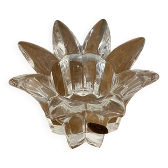 Antique rcr royal crystal rock flower shape candle holder italy vintage