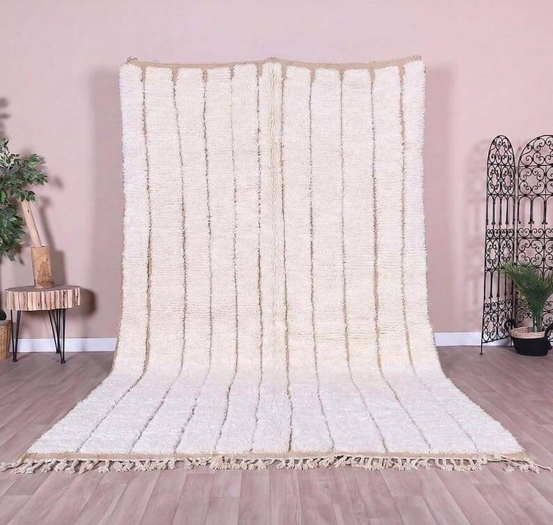 Grand tapis berbère fait main traditionnelle artisanale taille 3/4 m