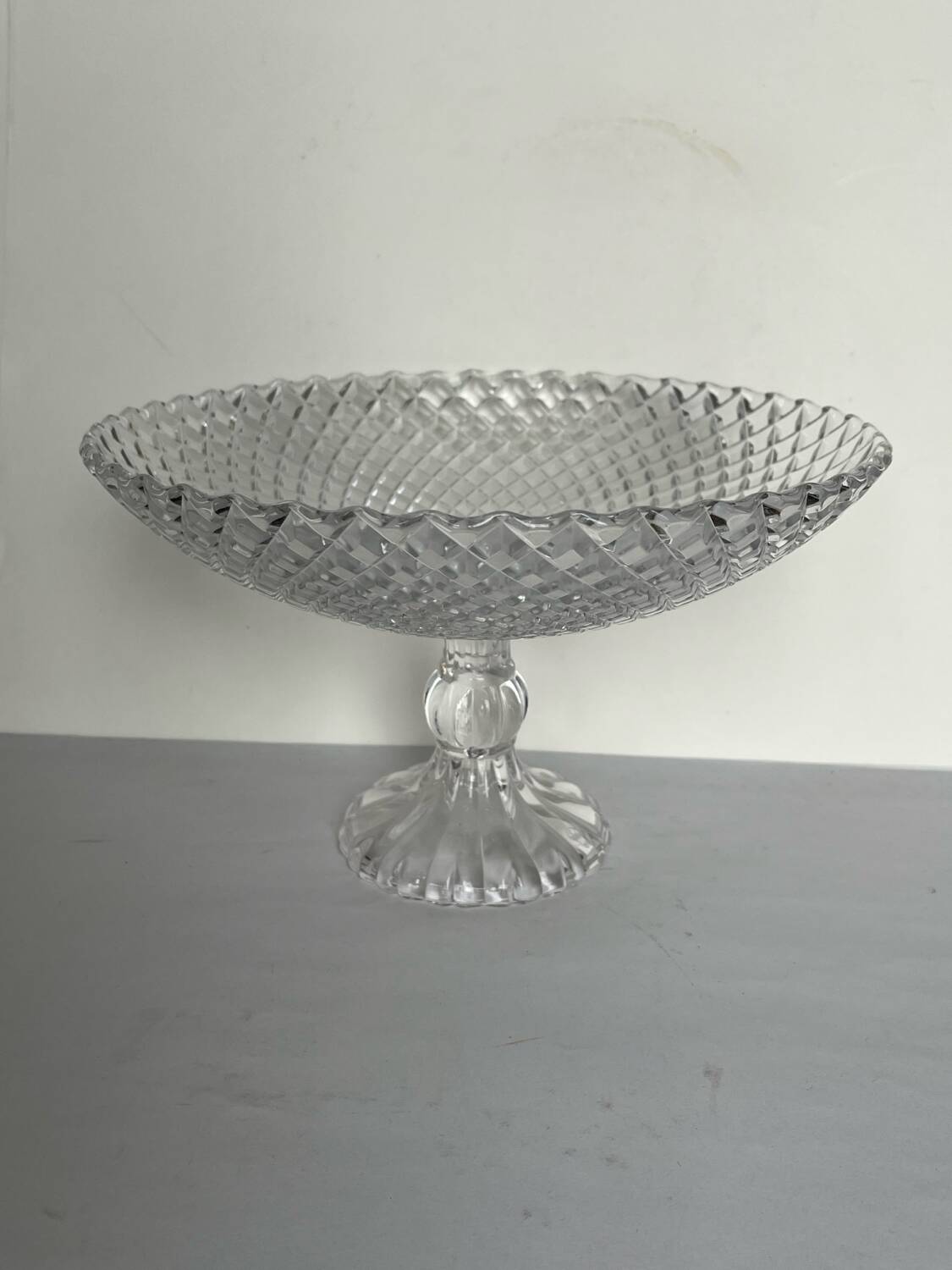 Large glass bowl on foot