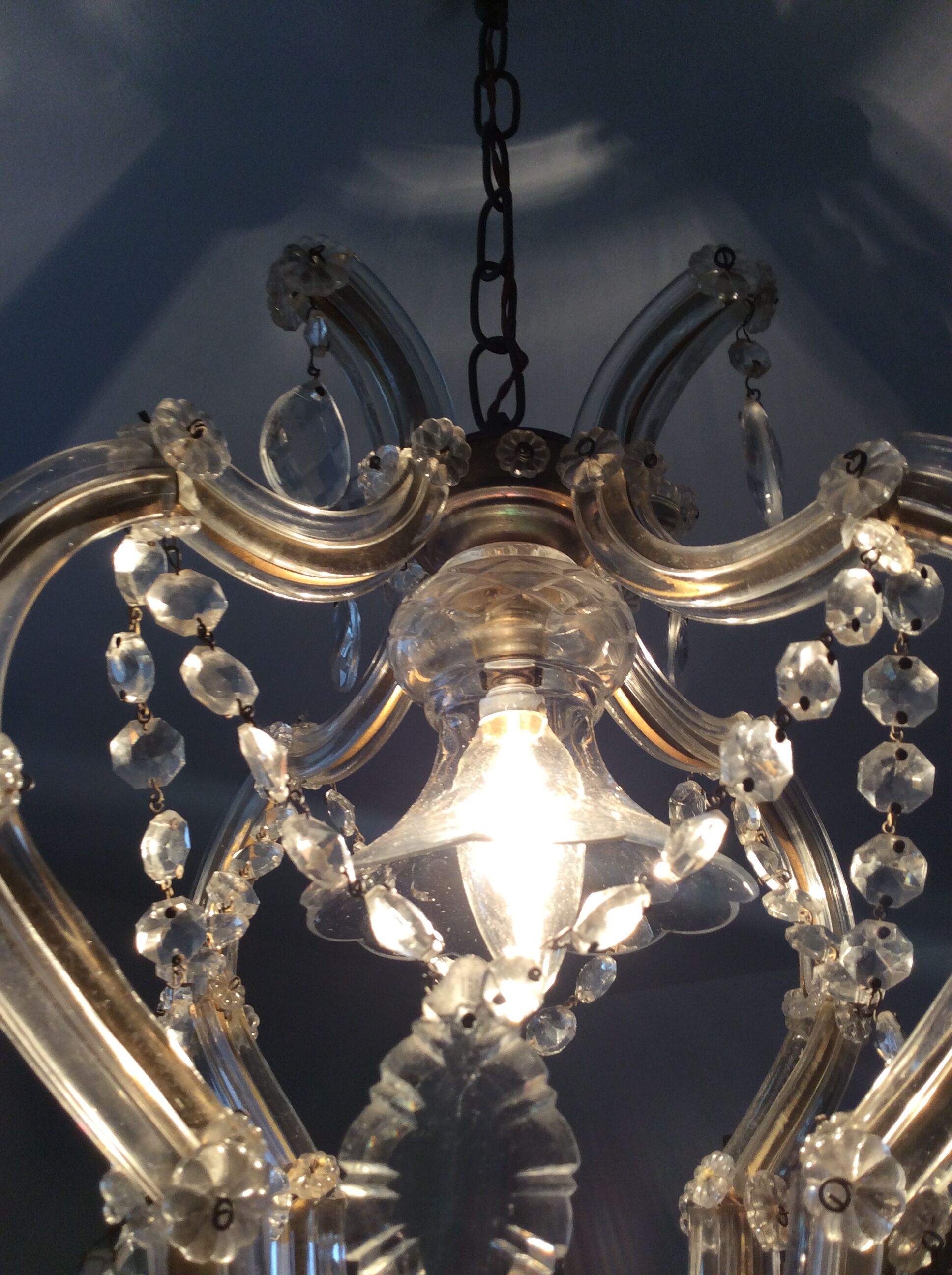 Lustre à cage en cristal