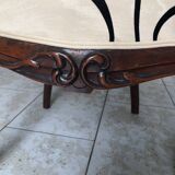Fauteuil / chauffeuse Style Napoleon 3 en acajou