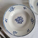 4 Deep Plates in earthenware Moulin des Loups & Hamage model Lucien