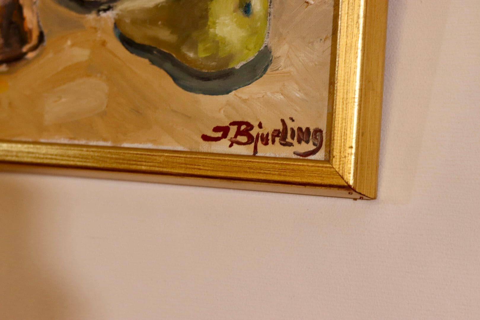 "Still Life with Jug and Fruits" by J Bjurling