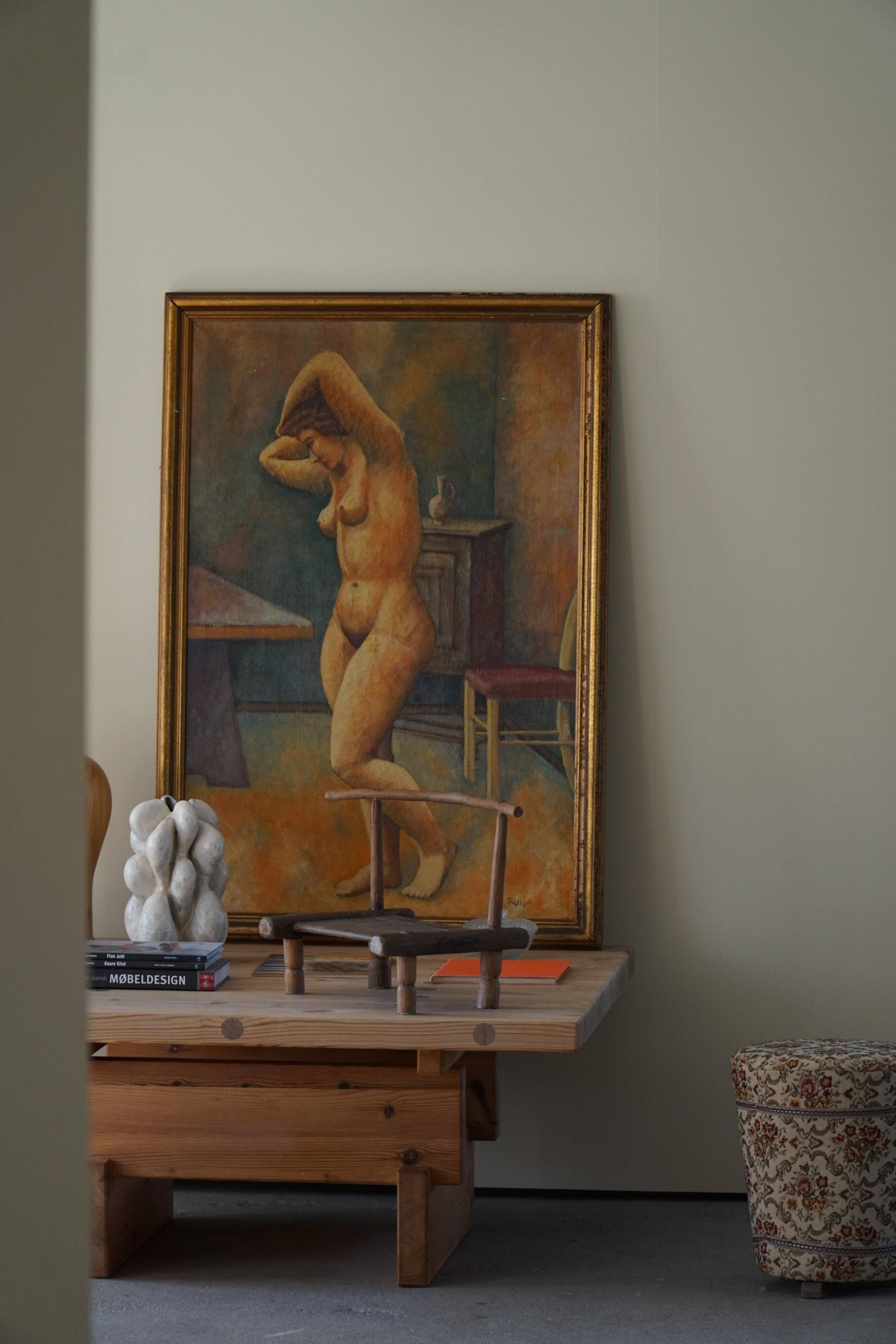 Large oil painting on canvas, unknown Danish artist, late 1800s.