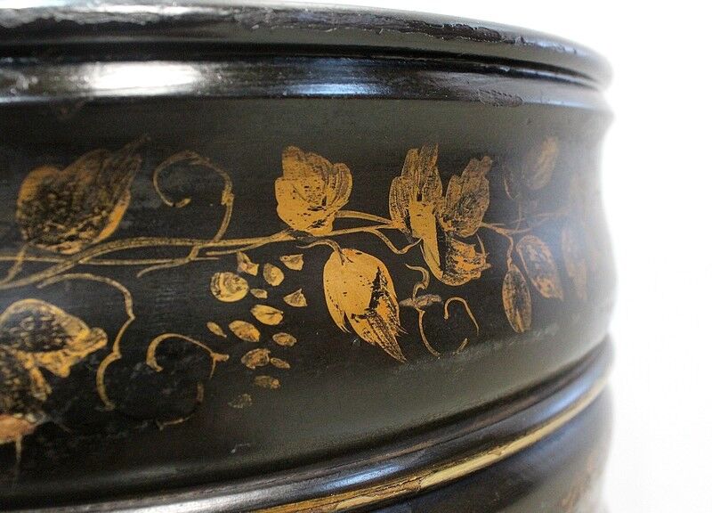 Napoleon III planter in blackened wood and gilded decorations, XIXth century