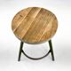 Tabouret trépied industriel vintage en acier et bois, 1950