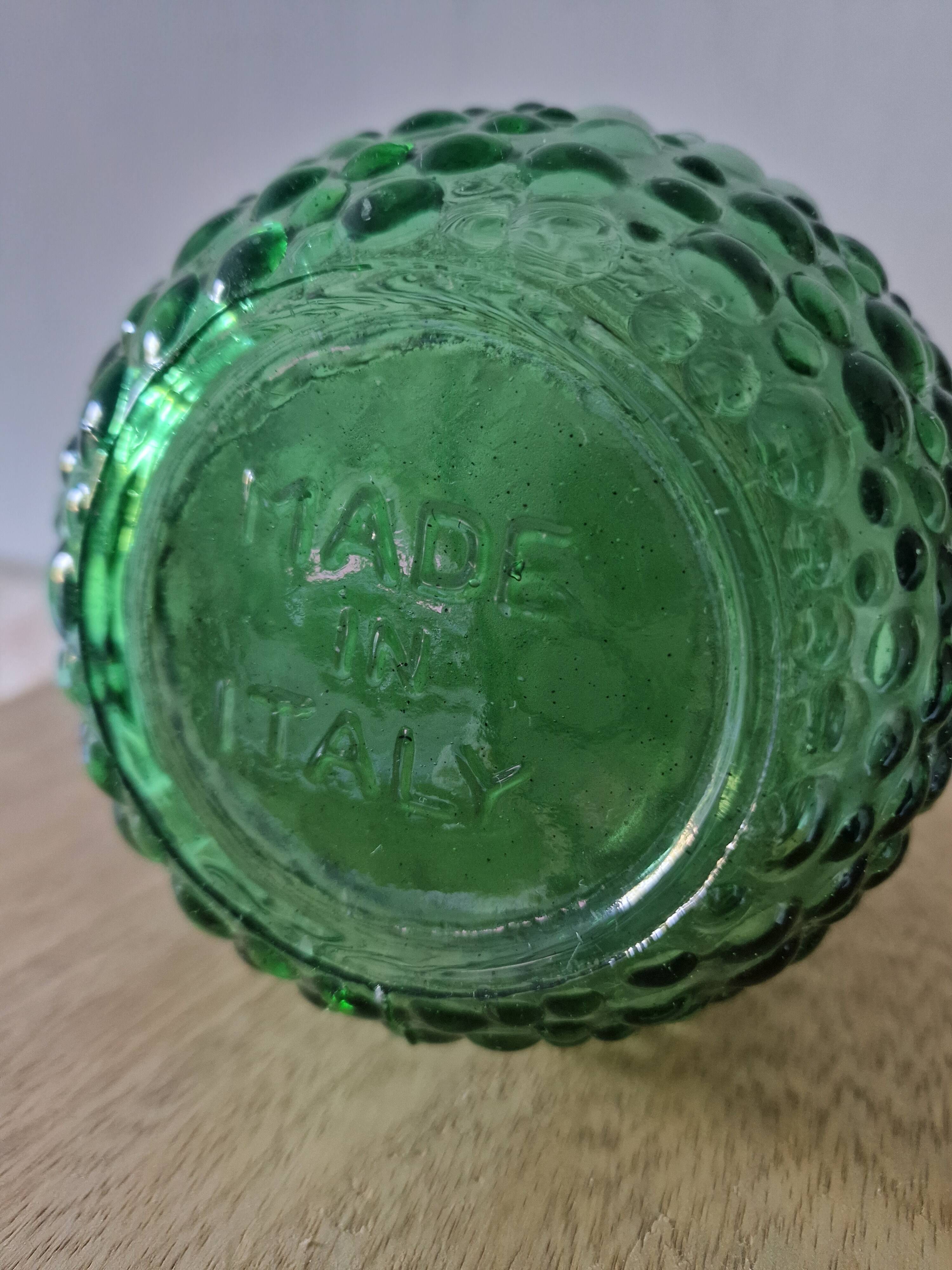 Decorative bottle carafe in Italian Empoli bubble glass