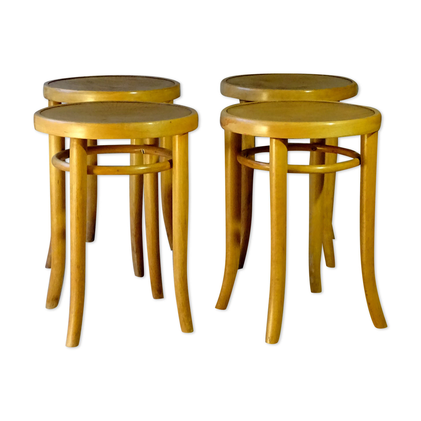 Thonet stools 1930, wooden sitting bistro