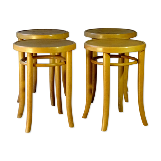 Thonet stools 1930, wooden sitting bistro