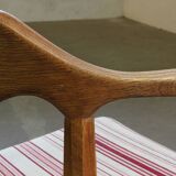 Vintage 60s set of 6 solid oak Danish design dining room chairs, Kjærnulf style