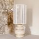 Gard stone lamp and woven cotton thread lampshade